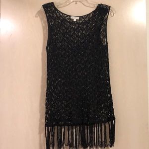 Black Crochet Tank